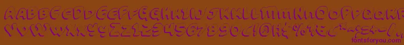 FunnyPagesShadow Font – Purple Fonts on Brown Background