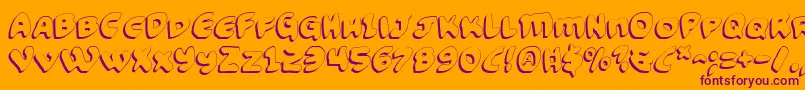 FunnyPagesShadow Font – Purple Fonts on Orange Background