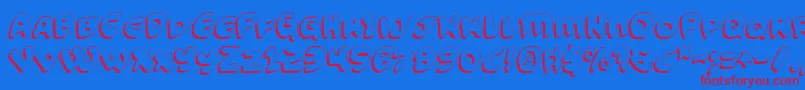 フォントFunnyPagesShadow – 赤い文字の青い背景