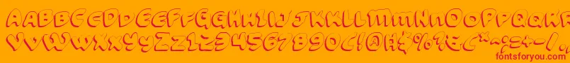 FunnyPagesShadow-fontti – punaiset fontit oranssilla taustalla