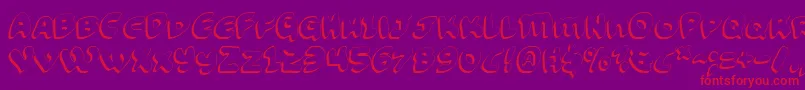 FunnyPagesShadow Font – Red Fonts on Purple Background