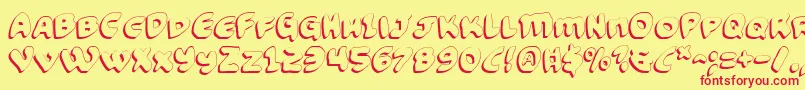 FunnyPagesShadow Font – Red Fonts on Yellow Background