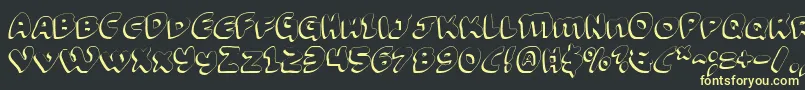 フォントFunnyPagesShadow – 黒い背景に黄色の文字