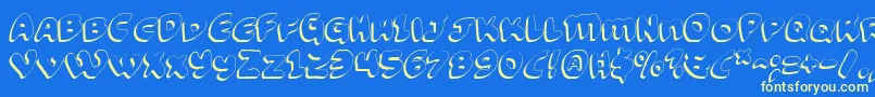 fuente FunnyPagesShadow – Fuentes Amarillas Sobre Fondo Azul