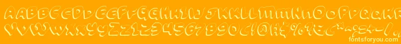 FunnyPagesShadow Font – Yellow Fonts on Orange Background