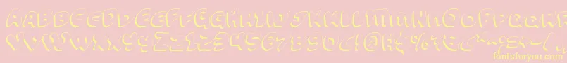 FunnyPagesShadow Font – Yellow Fonts on Pink Background