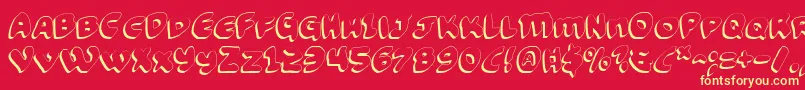 FunnyPagesShadow Font – Yellow Fonts on Red Background