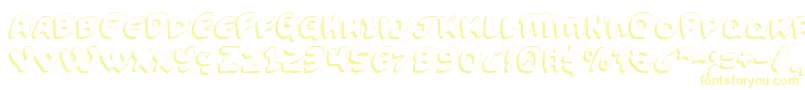 フォントFunnyPagesShadow – 白い背景に黄色の文字