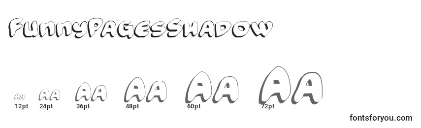 Размеры шрифта FunnyPagesShadow