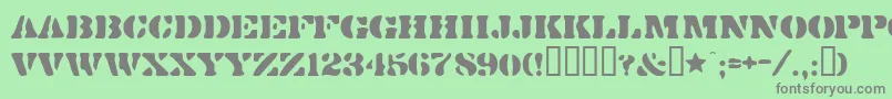 フォントDirtybakersdozen – 緑の背景に灰色の文字