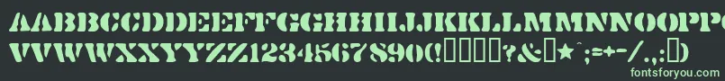 Dirtybakersdozen Font – Green Fonts on Black Background