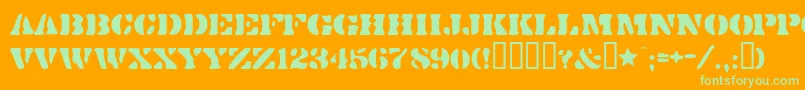 Dirtybakersdozen Font – Green Fonts on Orange Background