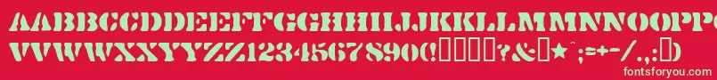 Dirtybakersdozen Font – Green Fonts on Red Background