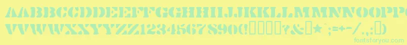 Dirtybakersdozen Font – Green Fonts on Yellow Background