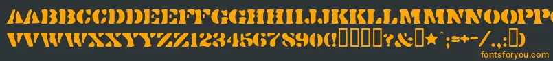 Dirtybakersdozen Font – Orange Fonts on Black Background