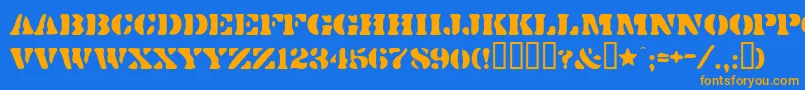 Saiba mais sobre a fonte Dirtybakersdozen Fonte Dirtybakersdozen – fontes laranjas em um fundo azul