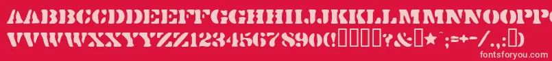 Dirtybakersdozen Font – Pink Fonts on Red Background