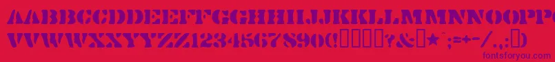 Dirtybakersdozen Font – Purple Fonts on Red Background