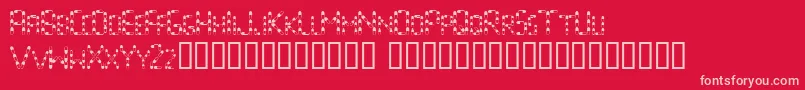 PillsAreGood-Schriftart – Rosa Schriften auf rotem Hintergrund