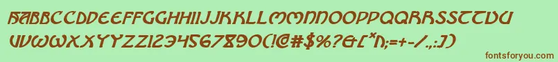 BrinAthynBoldItalic Font – Brown Fonts on Green Background