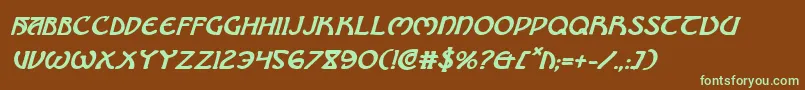 BrinAthynBoldItalic Font – Green Fonts on Brown Background