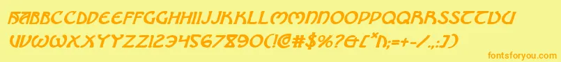 BrinAthynBoldItalic Font – Orange Fonts on Yellow Background