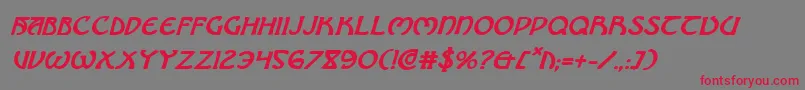 BrinAthynBoldItalic Font – Red Fonts on Gray Background