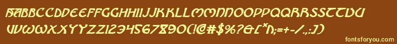 BrinAthynBoldItalic Font – Yellow Fonts on Brown Background