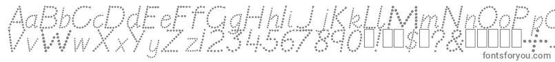 Jardotty-fontti – harmaat kirjasimet valkoisella taustalla