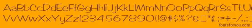 ArcticMedium-Schriftart – Braune Schriften auf orangefarbenem Hintergrund