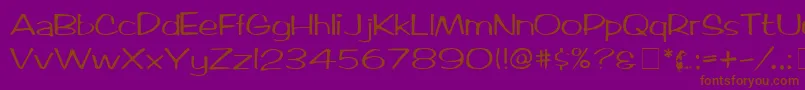 ArcticMedium-Schriftart – Braune Schriften auf violettem Hintergrund