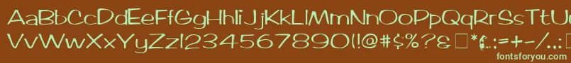 ArcticMedium Font – Green Fonts on Brown Background