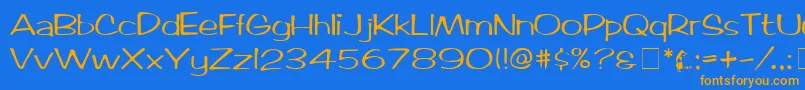 ArcticMedium-Schriftart – Orangefarbene Schriften auf blauem Hintergrund