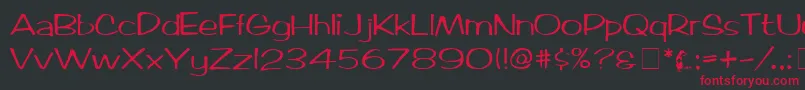 フォントArcticMedium – 黒い背景に赤い文字