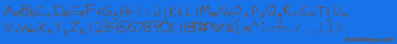 Шрифт Justy1 – коричневые шрифты на синем фоне