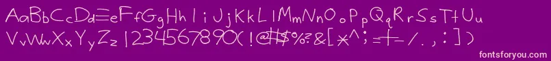Fonte Justy1 – fontes rosa em um fundo violeta