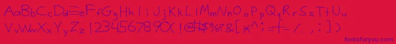 Justy1 Font – Purple Fonts on Red Background