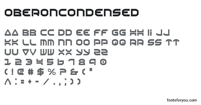 OberonCondensed-fontti – aakkoset, numerot, erikoismerkit