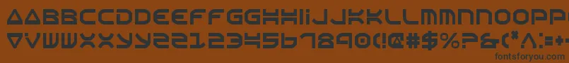 フォントOberonCondensed – 黒い文字が茶色の背景にあります