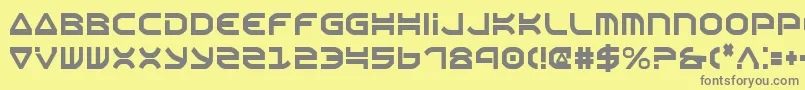 フォントOberonCondensed – 黄色の背景に灰色の文字