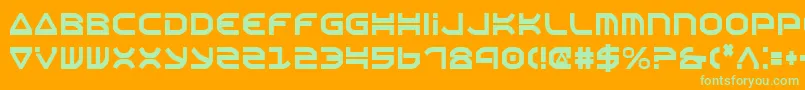 フォントOberonCondensed – オレンジの背景に緑のフォント