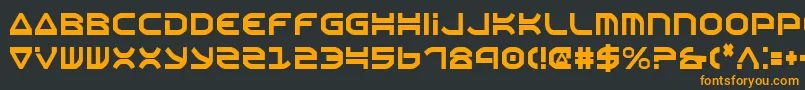 フォントOberonCondensed – 黒い背景にオレンジの文字