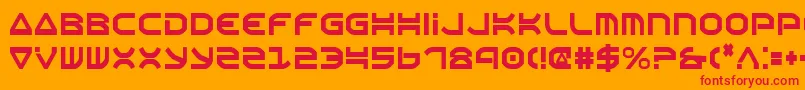 フォントOberonCondensed – オレンジの背景に赤い文字