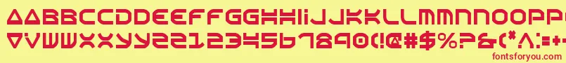 OberonCondensed Font – Red Fonts on Yellow Background