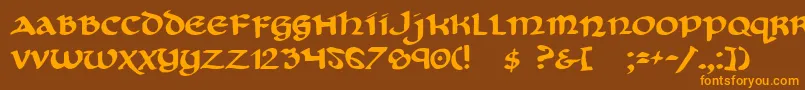 CryUncial Font – Orange Fonts on Brown Background