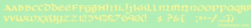 CryUncial Font – Yellow Fonts on Green Background