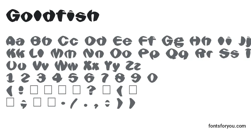 Schriftart Goldfish – Alphabet, Zahlen, spezielle Symbole
