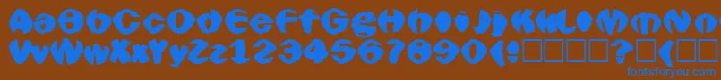 Goldfish Font – Blue Fonts on Brown Background