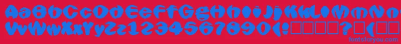 Goldfish Font – Blue Fonts on Red Background