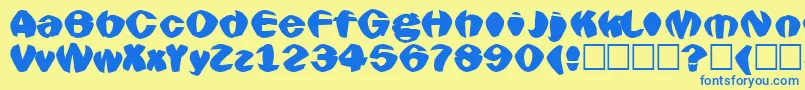 Goldfish Font – Blue Fonts on Yellow Background